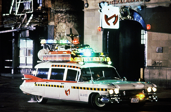 Ecto-1A in 1989 during the production of Ghostbusters II.